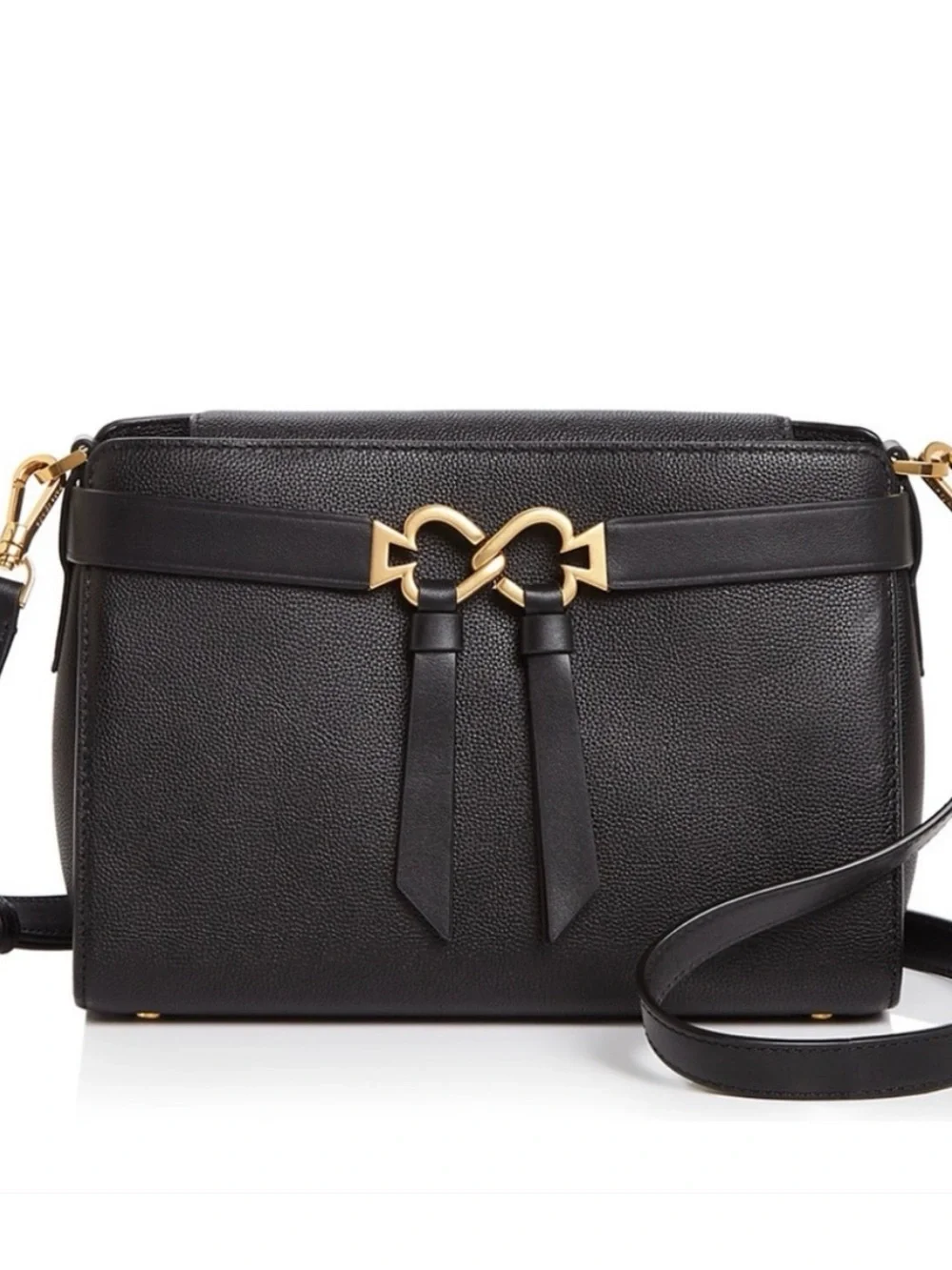 Kate Spade Black Toujours Leather Crossbody Bag with Gold Hardware
